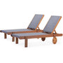 Voir la diapositive 1 : Habitat et Jardin Lot de 2 bains de soleil en bois exotique  Saïgon  - Maple - Gris