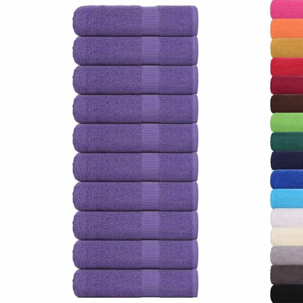 VIDAXL Serviettes de douche 10 pcs violet 70x140cm 360 g m² 100% coton