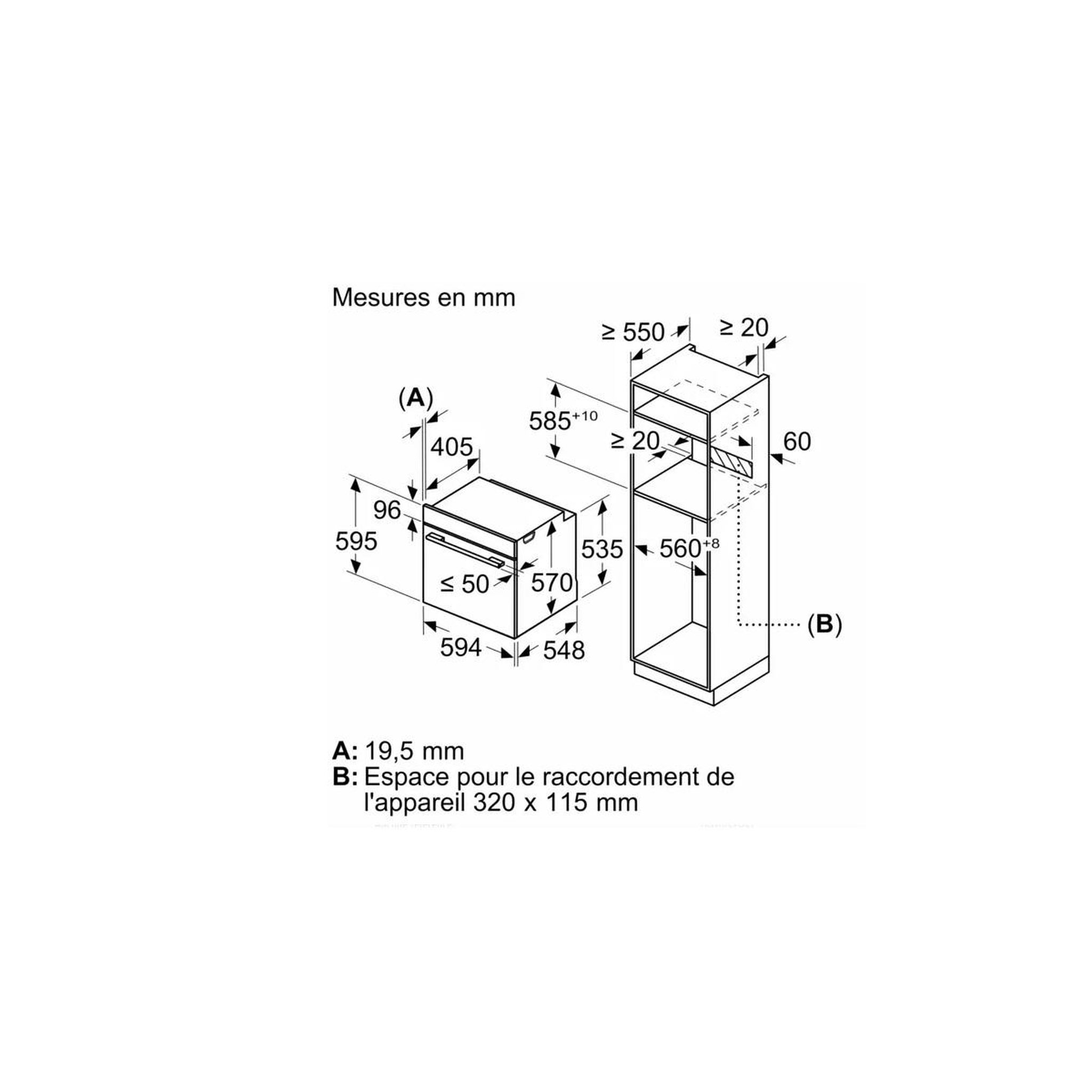 Voir la diapositive 6 : BOSCH Four intégrable multifonction 71l 60cm pyrolyse et hydrolyse inox - hba171bs4f