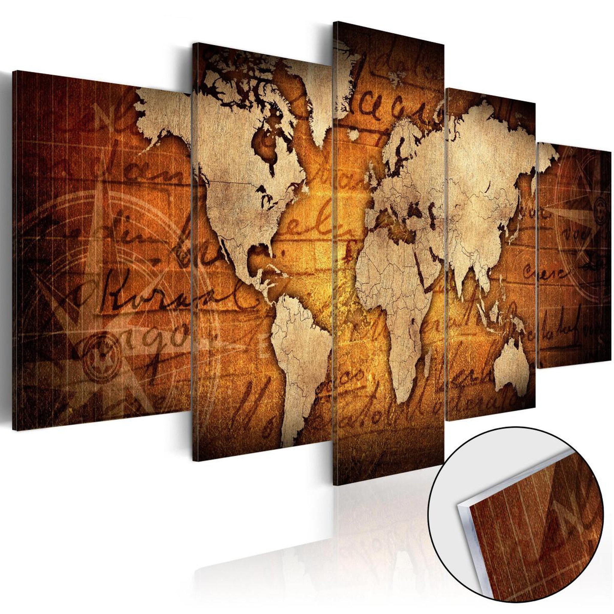 Voir la diapositive 1 : Paris Prix Tableau sur Verre Acrylique  Acrylic Prints – Bronze Map I