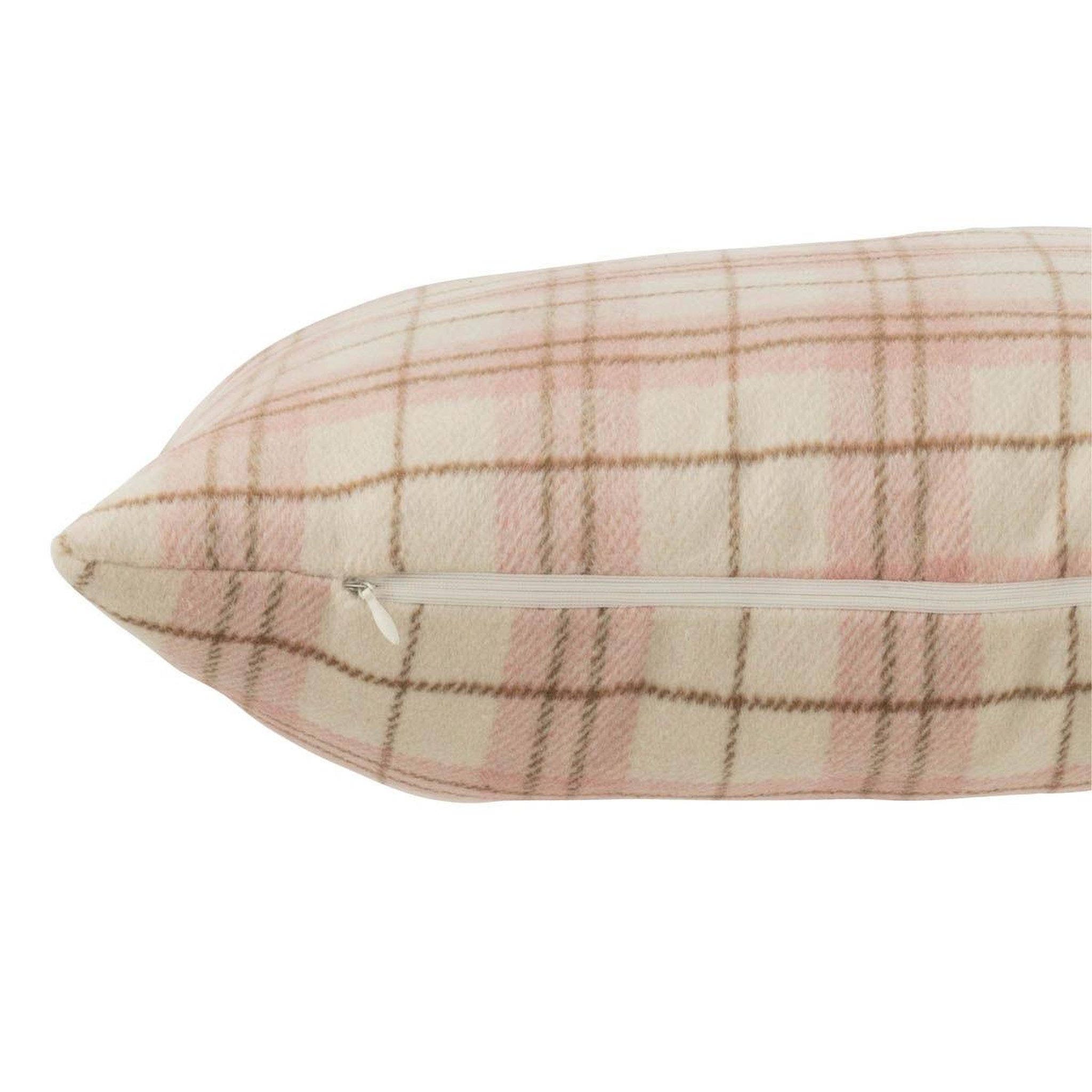 Voir la diapositive 2 : J-LINE Coussin Déco Carreaux  Charly  45x45cm Rose