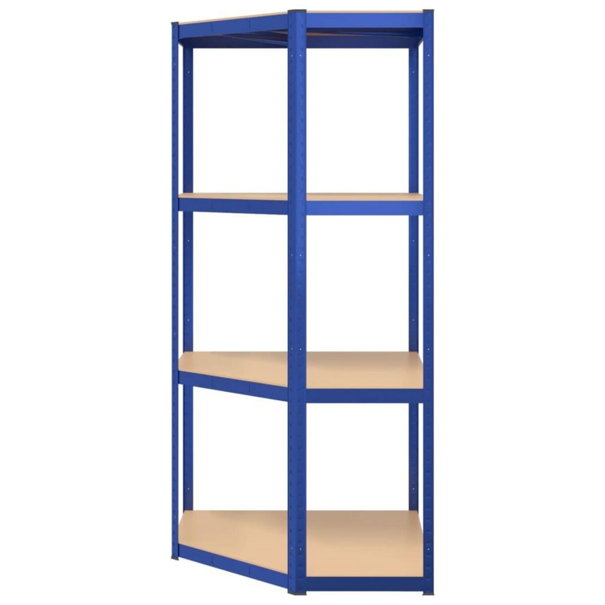 VIDAXL Etagere d'angle a 4 niveaux Bleu Acier et bois d'ingenierie