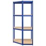 Voir la diapositive 5 : VIDAXL Etagere d'angle a 4 niveaux Bleu Acier et bois d'ingenierie