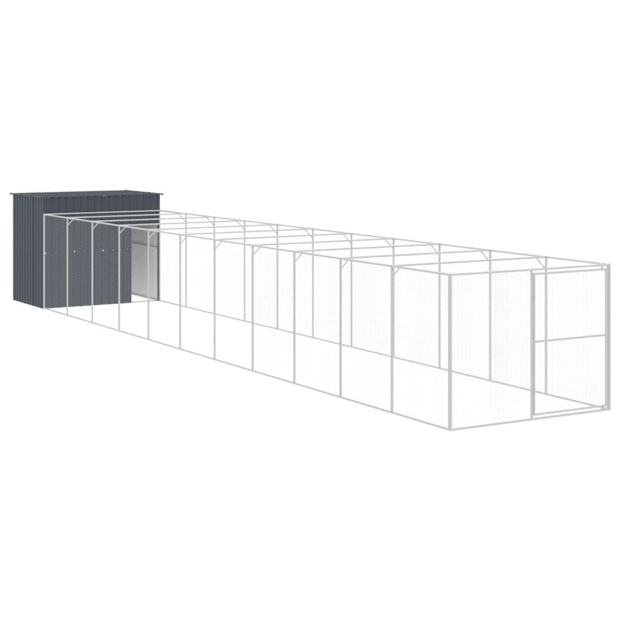 Voir la diapositive 2 : VIDAXL Niche pour chien avec cour anthracite 214x1273x181 cm