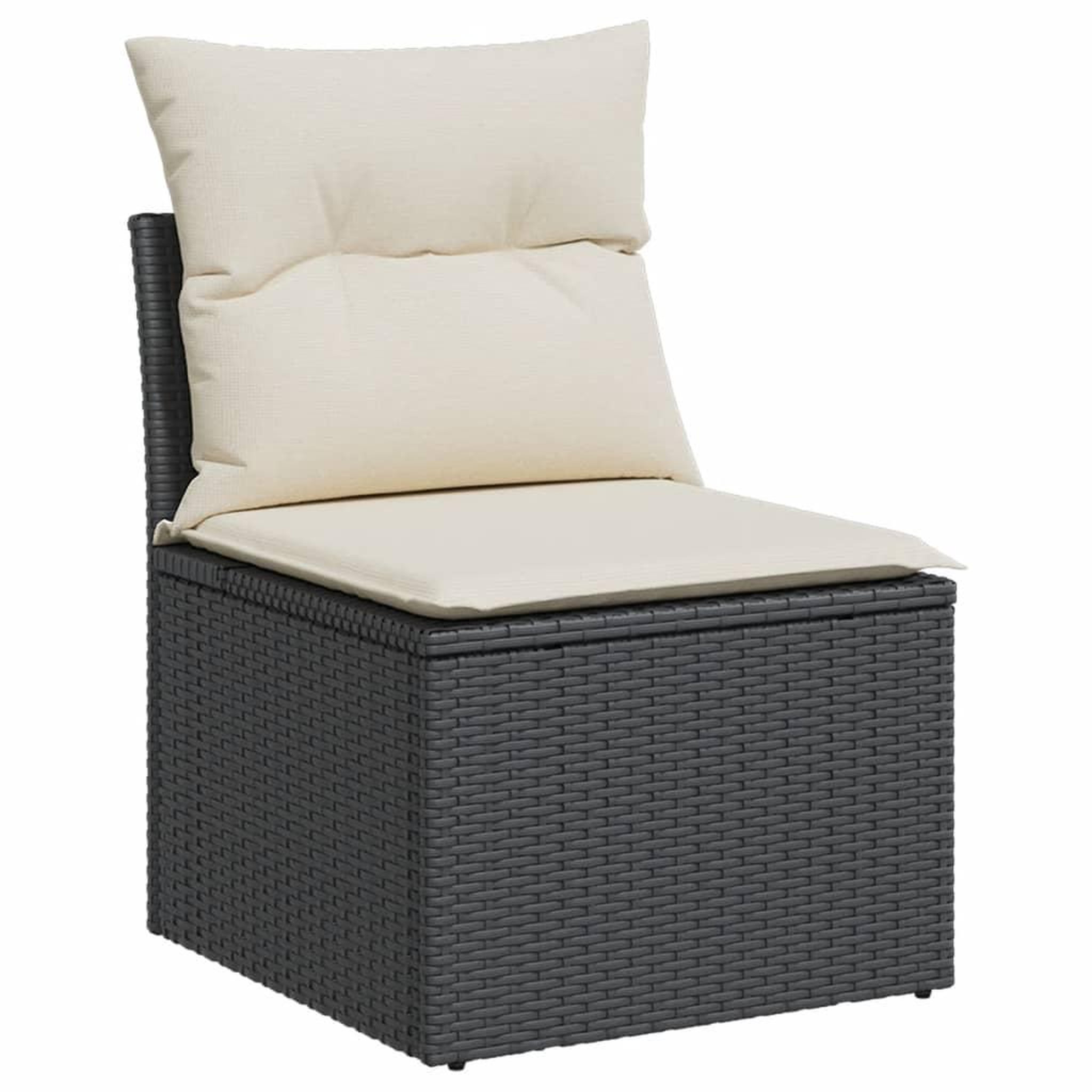 Voir la diapositive 2 : VIDAXL Chaise de jardin sans accoudoirs avec coussins noir poly rotin