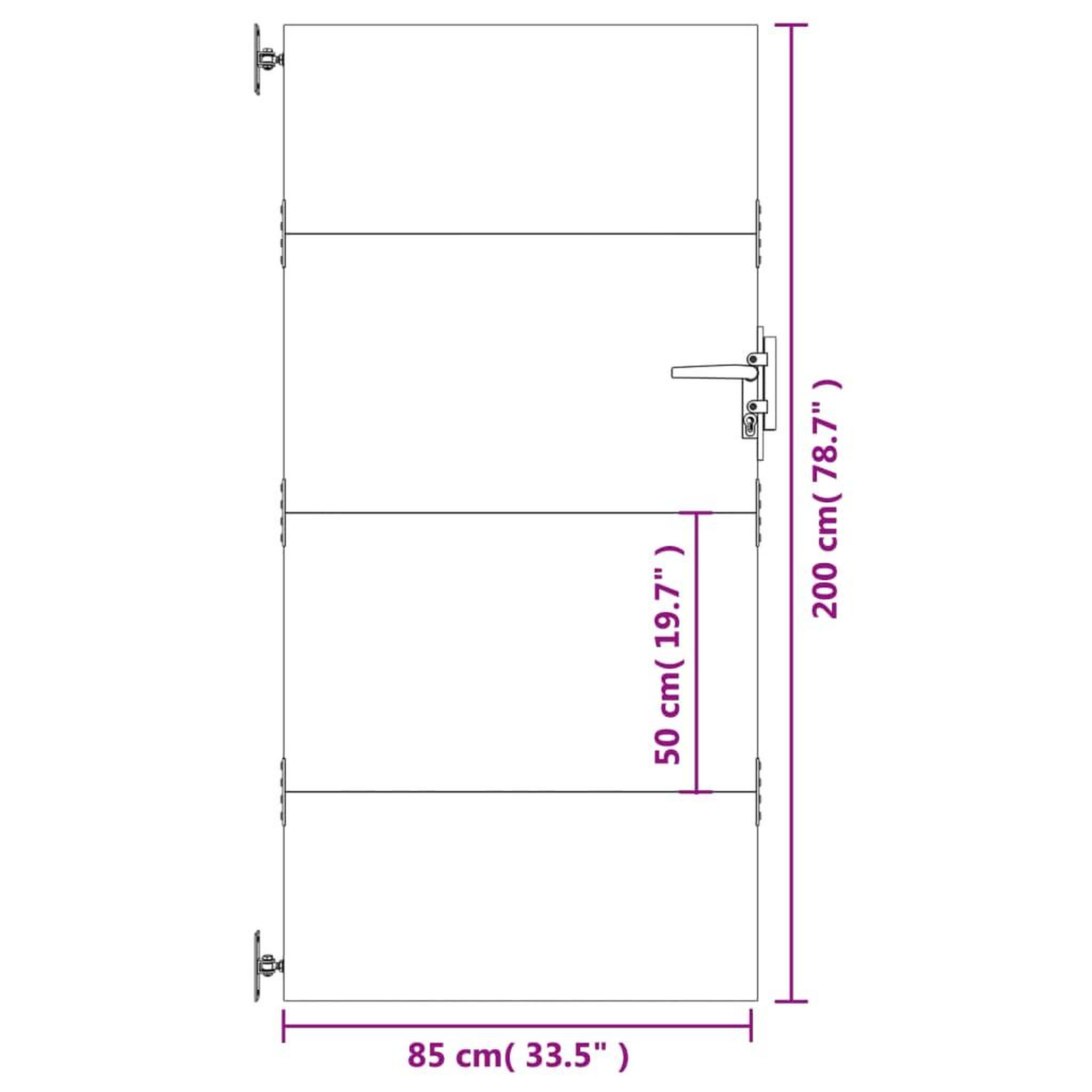 Voir la diapositive 6 : VIDAXL Portail de jardin 85x200 cm acier corten
