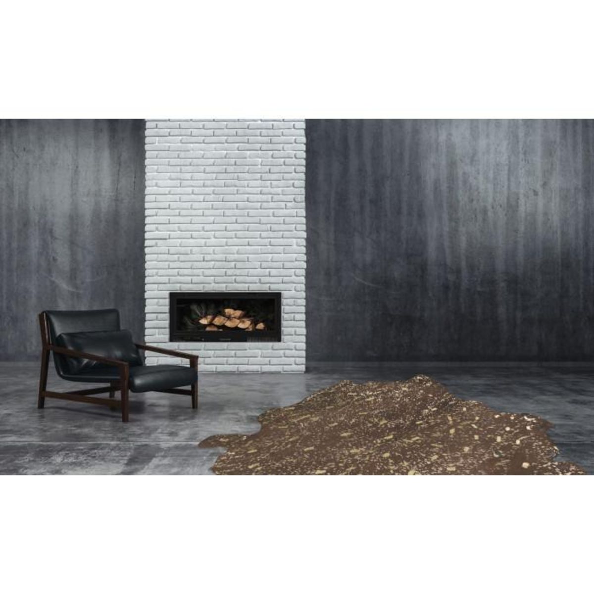 Paris Prix Tapis Peau de Vache  Glam  Marron & Or