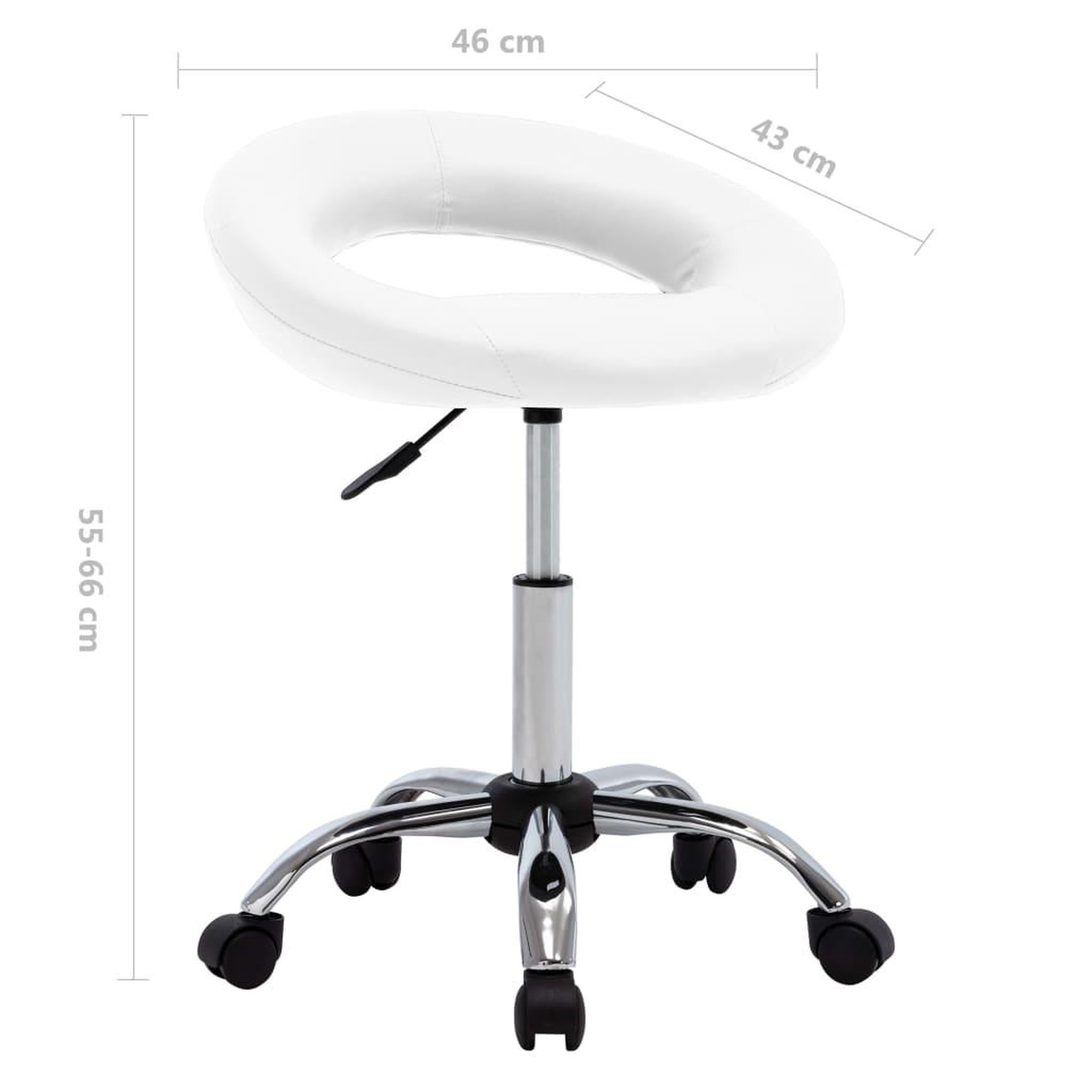 Voir la diapositive 6 : VIDAXL Chaise de travail roulante Blanc Similicuir