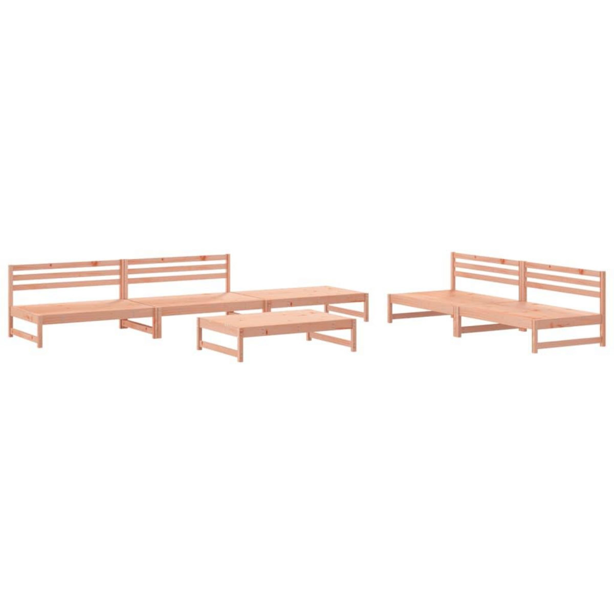 VIDAXL Salon de jardin 6 pcs bois massif douglas