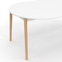 Voir la diapositive 6 : ID MARKET Table à manger extensible ronde ANGELA 4-10 personnes blanc pied bois 110 - 200 cm