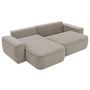 Voir la diapositive 3 : BEST MOBILIER Enma - canapé d'angle réversible 4 places convertible avec coffre en tissu texturé