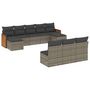 Voir la diapositive 2 : VIDAXL Salon de jardin avec coussins 10 pcs gris resine tressee