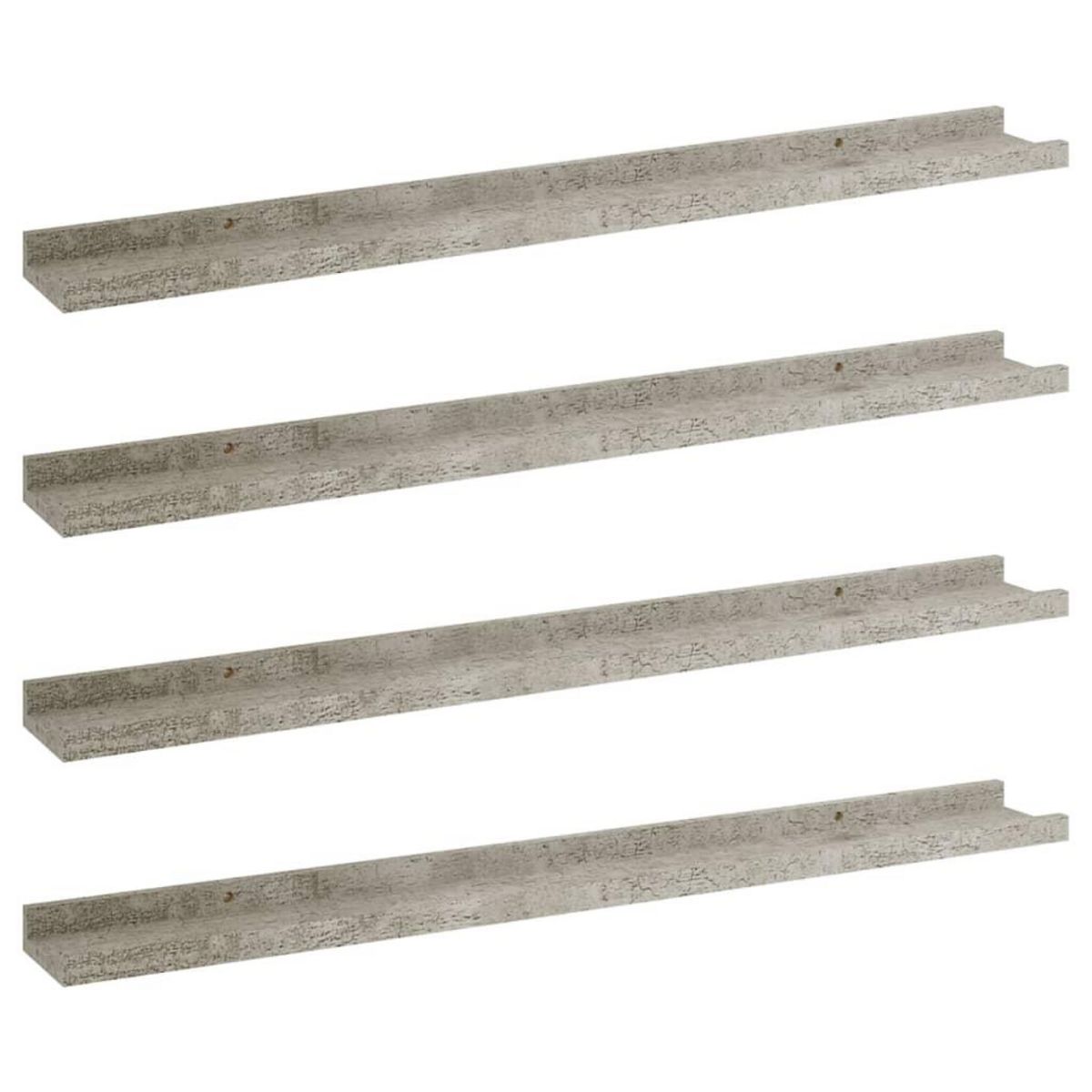 VIDAXL Etageres murales 4 pcs Gris beton 80x9x3 cm