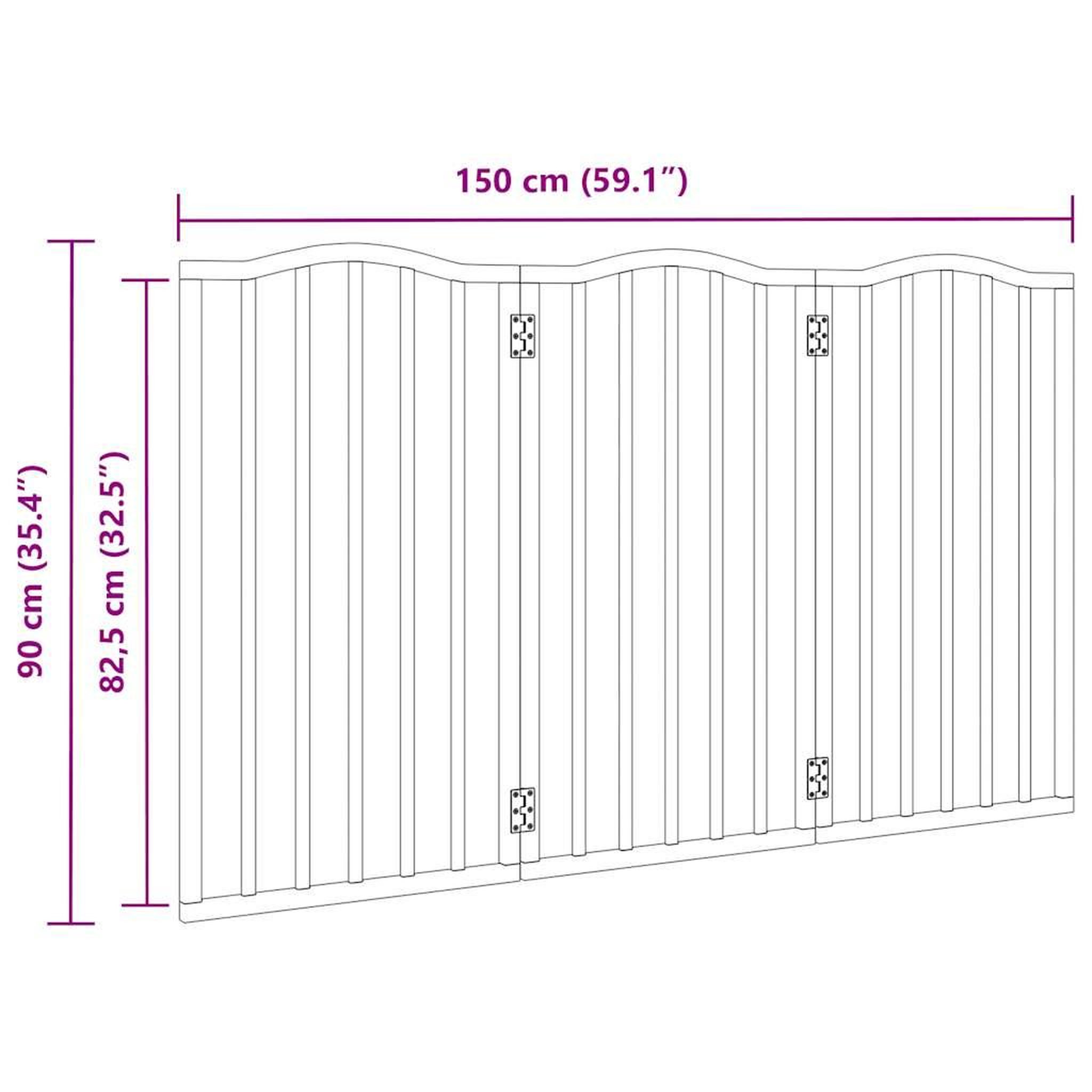 Voir la diapositive 6 : VIDAXL Barriere pour chien pliable 3 panneaux 150 cm bois de peuplier