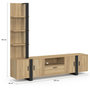 Voir la diapositive 5 : ID MARKET Ensemble meuble TV avec étagères et placard 200 cm PHOENIX bois et noir