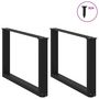 Voir la diapositive 3 : VIDAXL Pieds de table basse forme de U 2 pcs noir 60x(42-43) cm acier