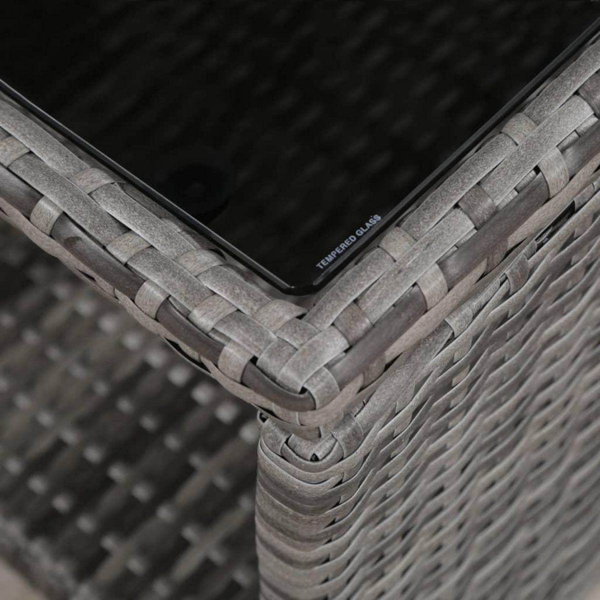 VIDAXL Ensemble de bistro 3 pcs avec coussins Resine tressee Gris