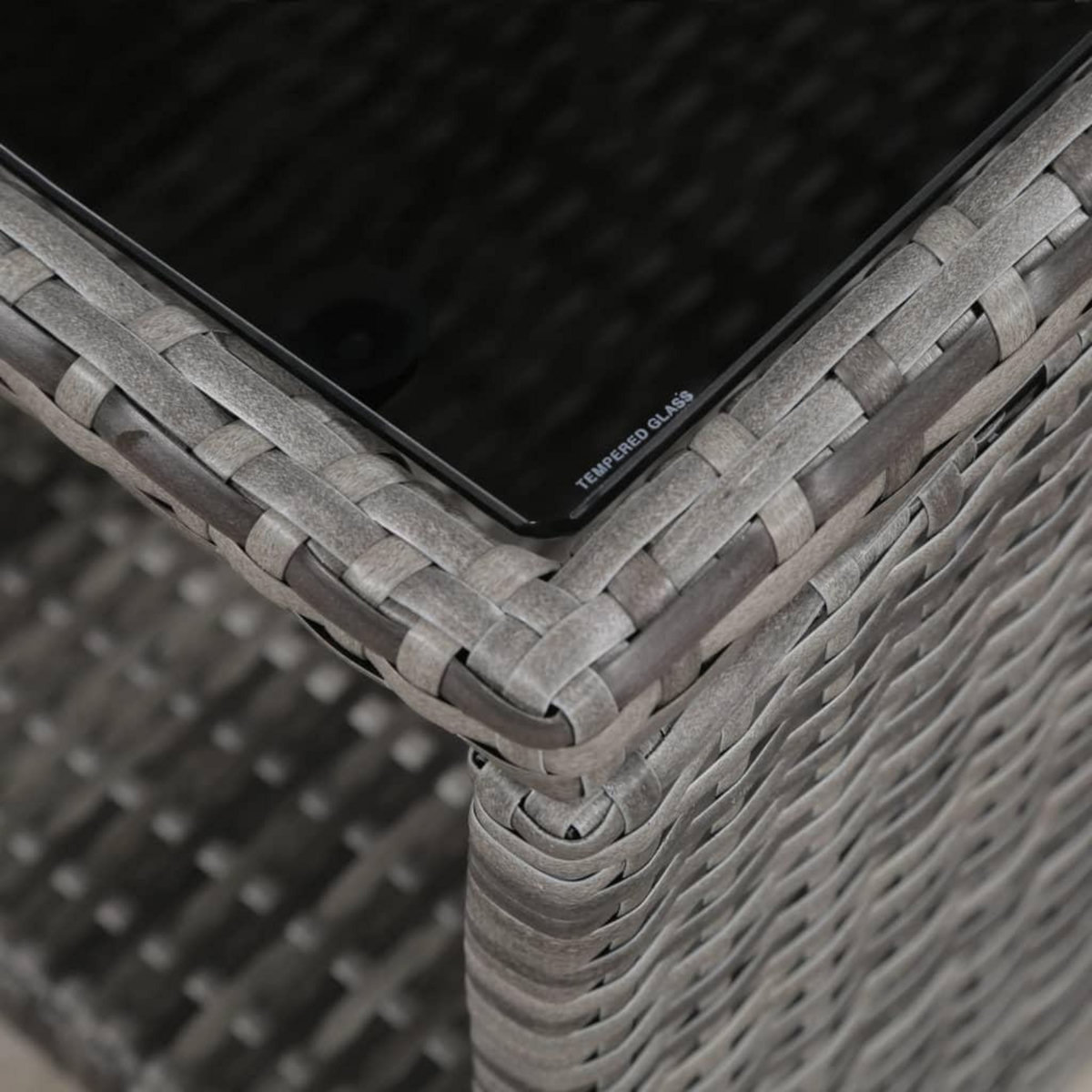 VIDAXL Ensemble de bistro 3 pcs avec coussins Resine tressee Gris