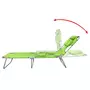VIDAXL Chaise longue avec coussin de tete Acier enduit de poudre Vert