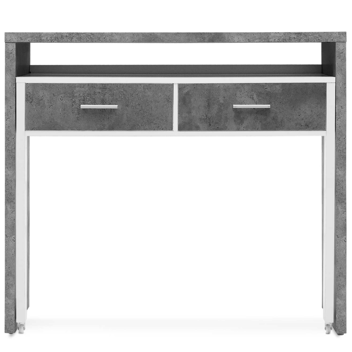 ID MARKET Bureau extensible MAX effet béton et blanc