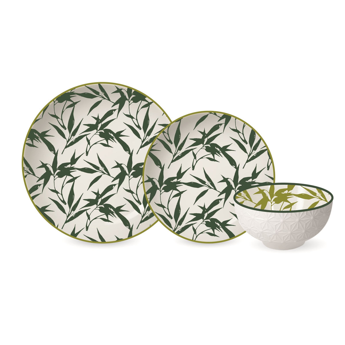 Service d'assiettes porcelaine 18 pièces FUTAIE 