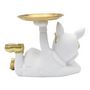 Voir la diapositive 4 : Paris Prix Vide-Poche Statue  Bulldog  27cm Blanc