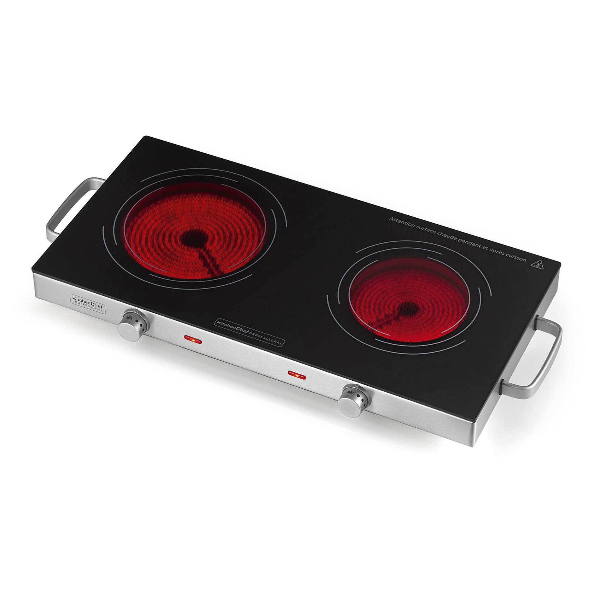 Voir la diapositive 4 : Kitchen chef Réchaud vitroceramique 2 feux 2800w - kcppv2800