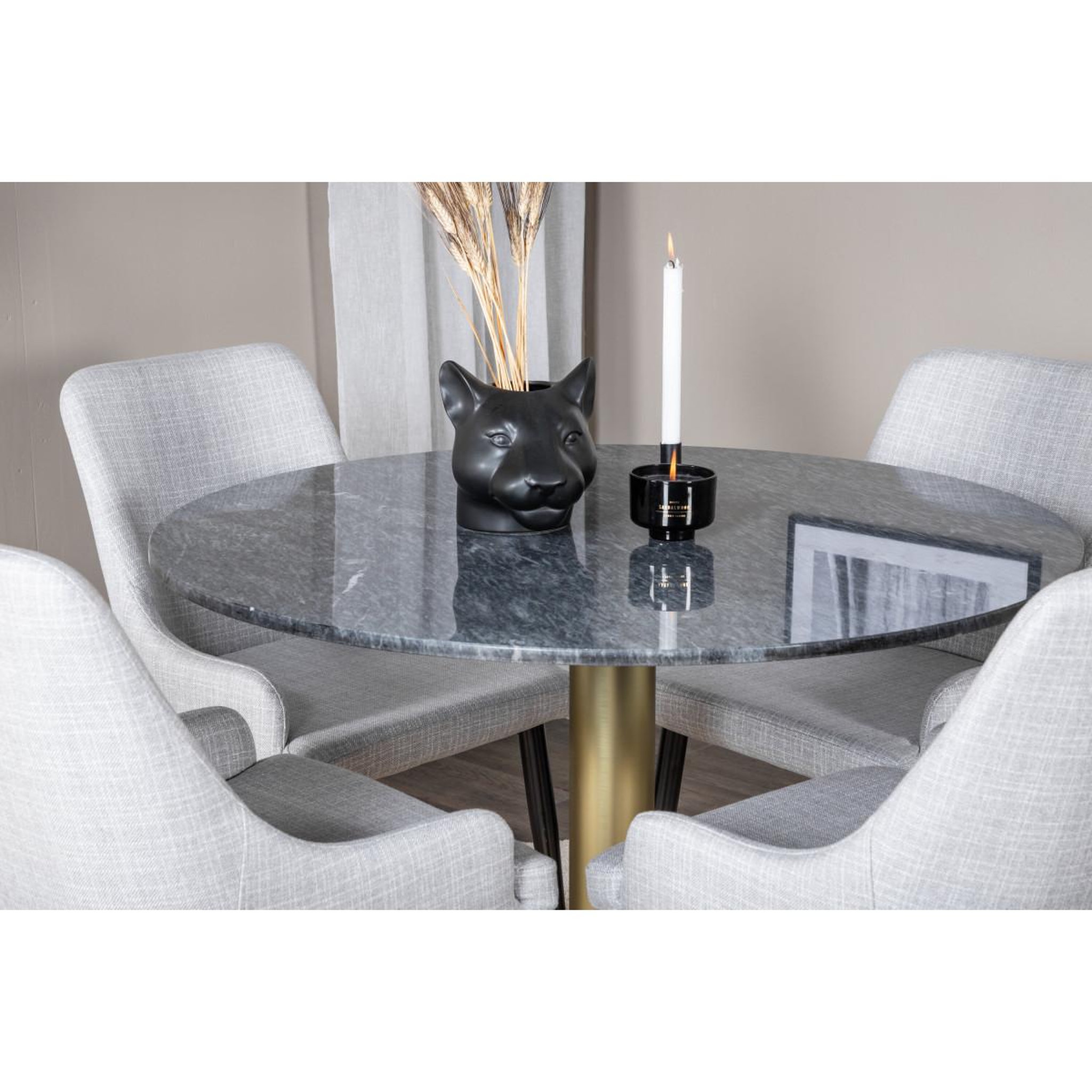 Voir la diapositive 6 : Paris Prix Ensemble table à manger & 4 chaises  estelle & plaza  106cm gris foncé & gris