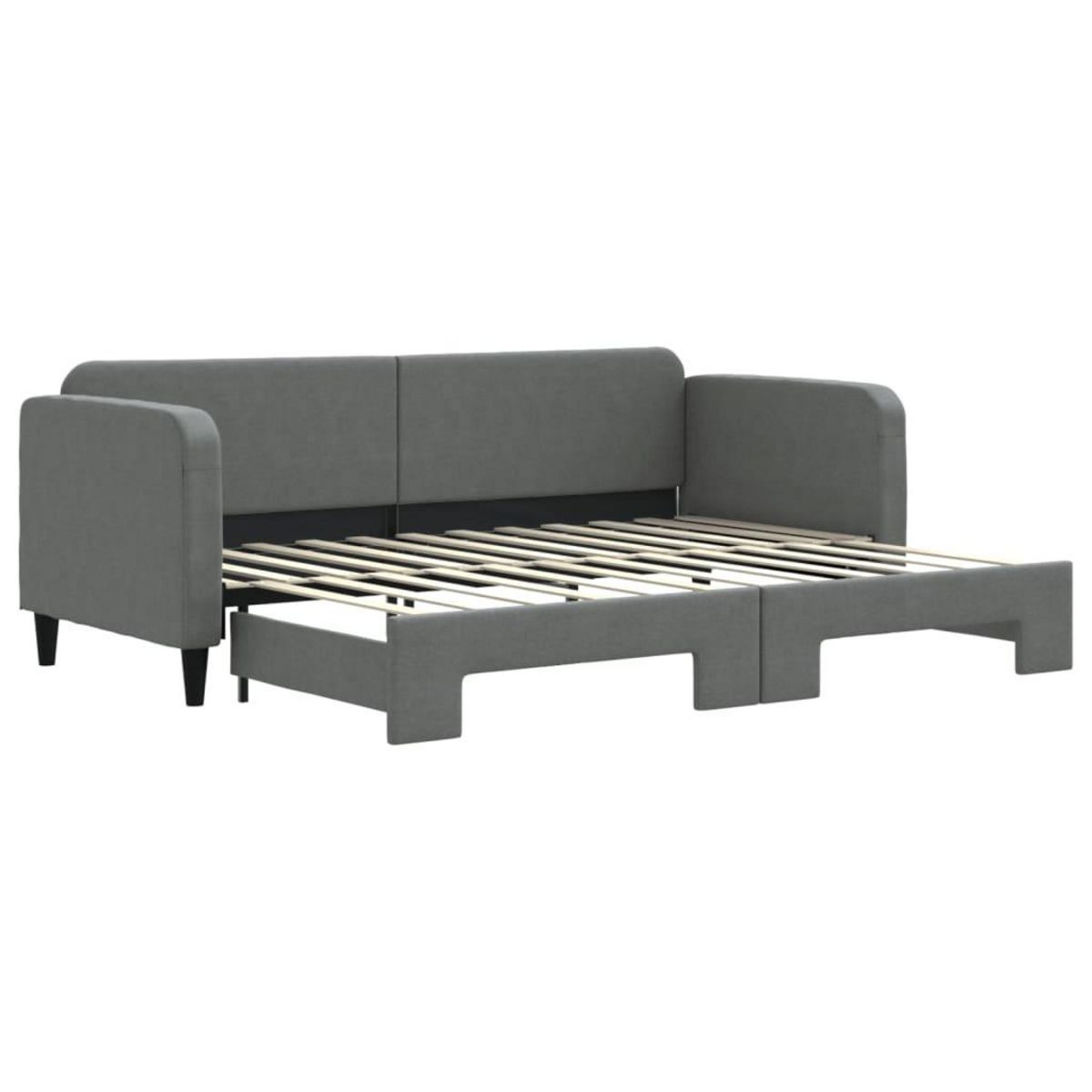 VIDAXL Lit de jour avec gigogne sans matelas gris fonce 80x200 cm