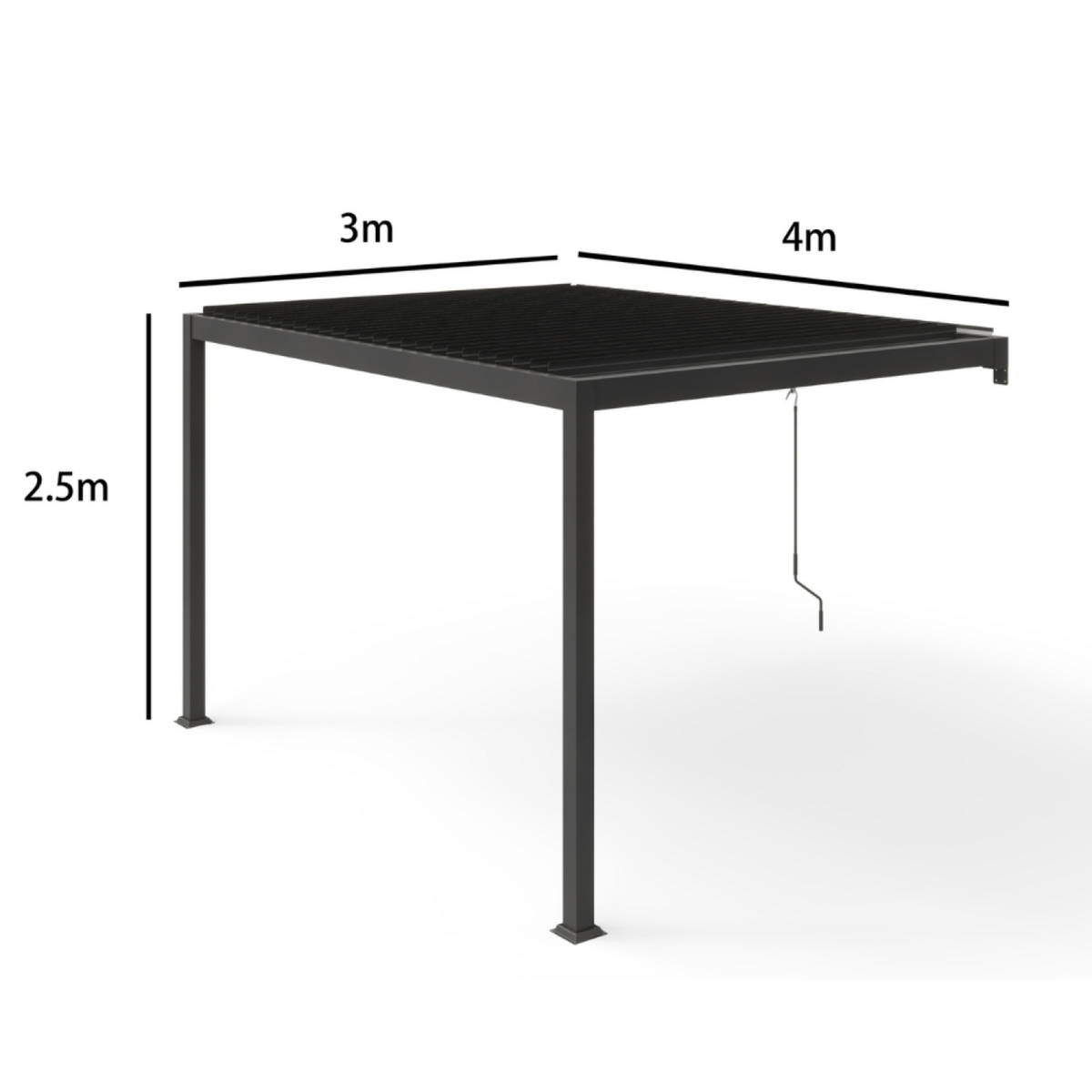 CONCEPT USINE Pergola bioclimatique adossée 3x4 m AGADIR