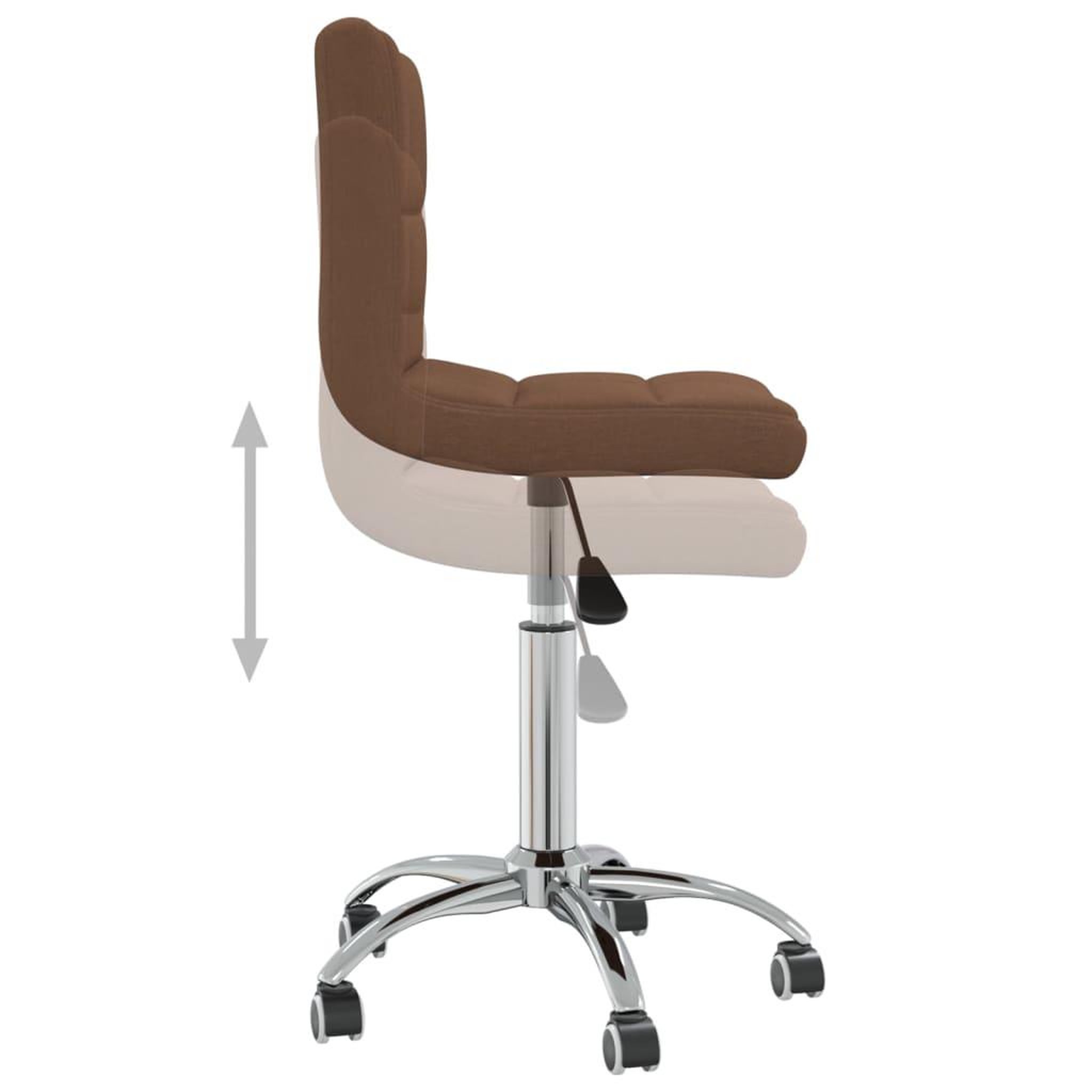 Voir la diapositive 5 : VIDAXL Chaise pivotante de salle a manger Marron Tissu