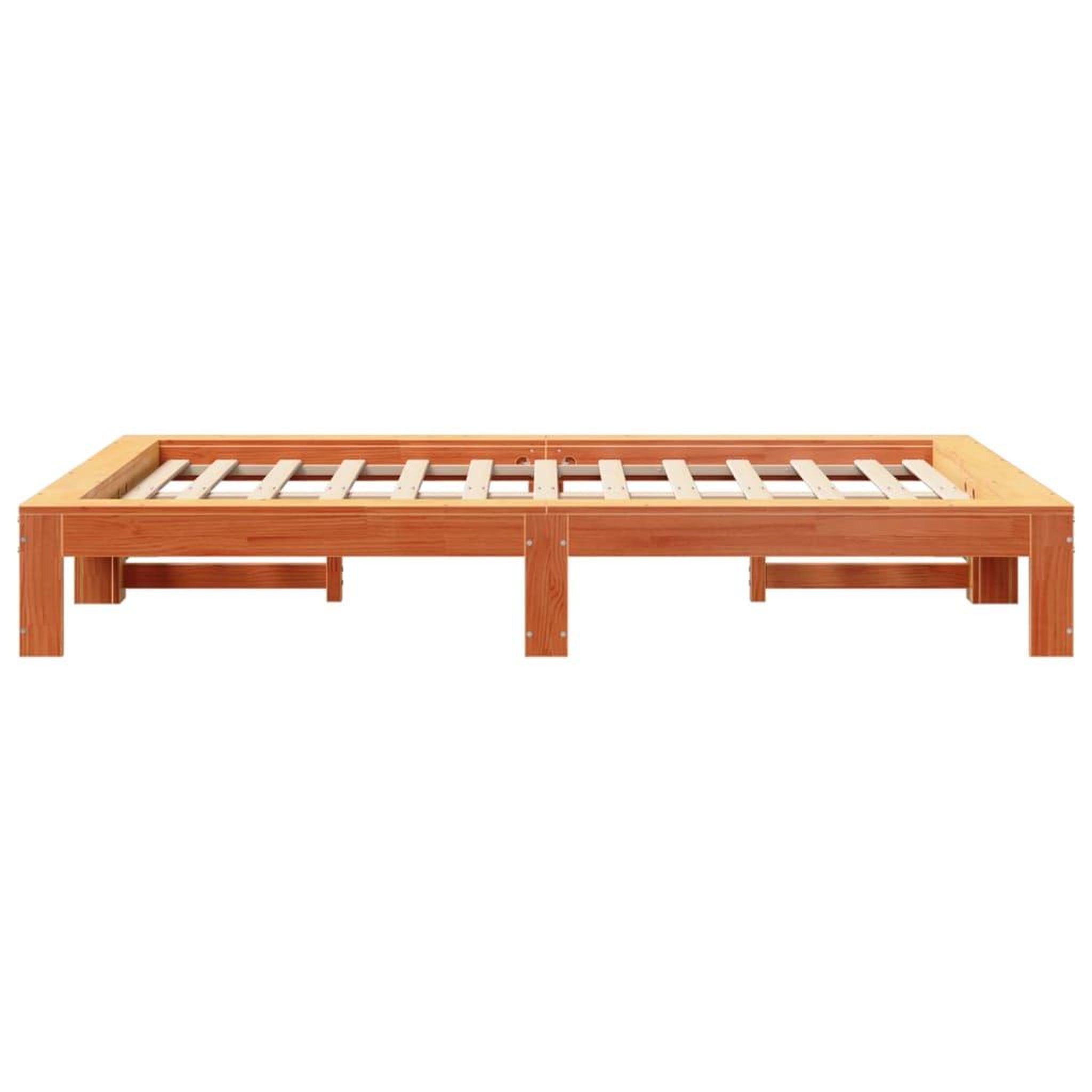 Voir la diapositive 5 : VIDAXL Cadre de lit sans matelas cire marron 120x200cm bois pin massif