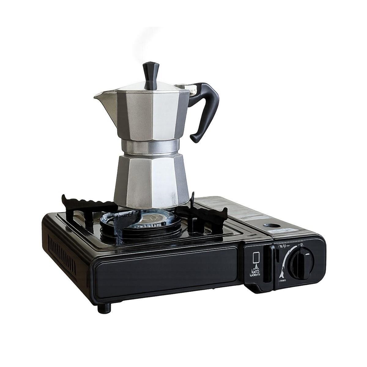 BRIXO Réchaud à gaz portable + 4 cartouches de gaz Camping + Mallette incluse