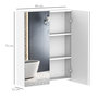 Voir la diapositive 3 : HOMCOM Armoire avec miroir en bois rangement salle de bain fermeture porte tampon MDF blanc