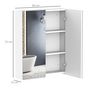 Voir la diapositive 3 : HOMCOM Armoire avec miroir en bois rangement salle de bain fermeture porte tampon MDF blanc