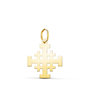 Voir la diapositive 1 : L'ATELIER D'AZUR Pendentif Médaille Or 18 Carats 750 Jaune - Croix de Jérusalem - Chaine Offerte - Moyen Modèle