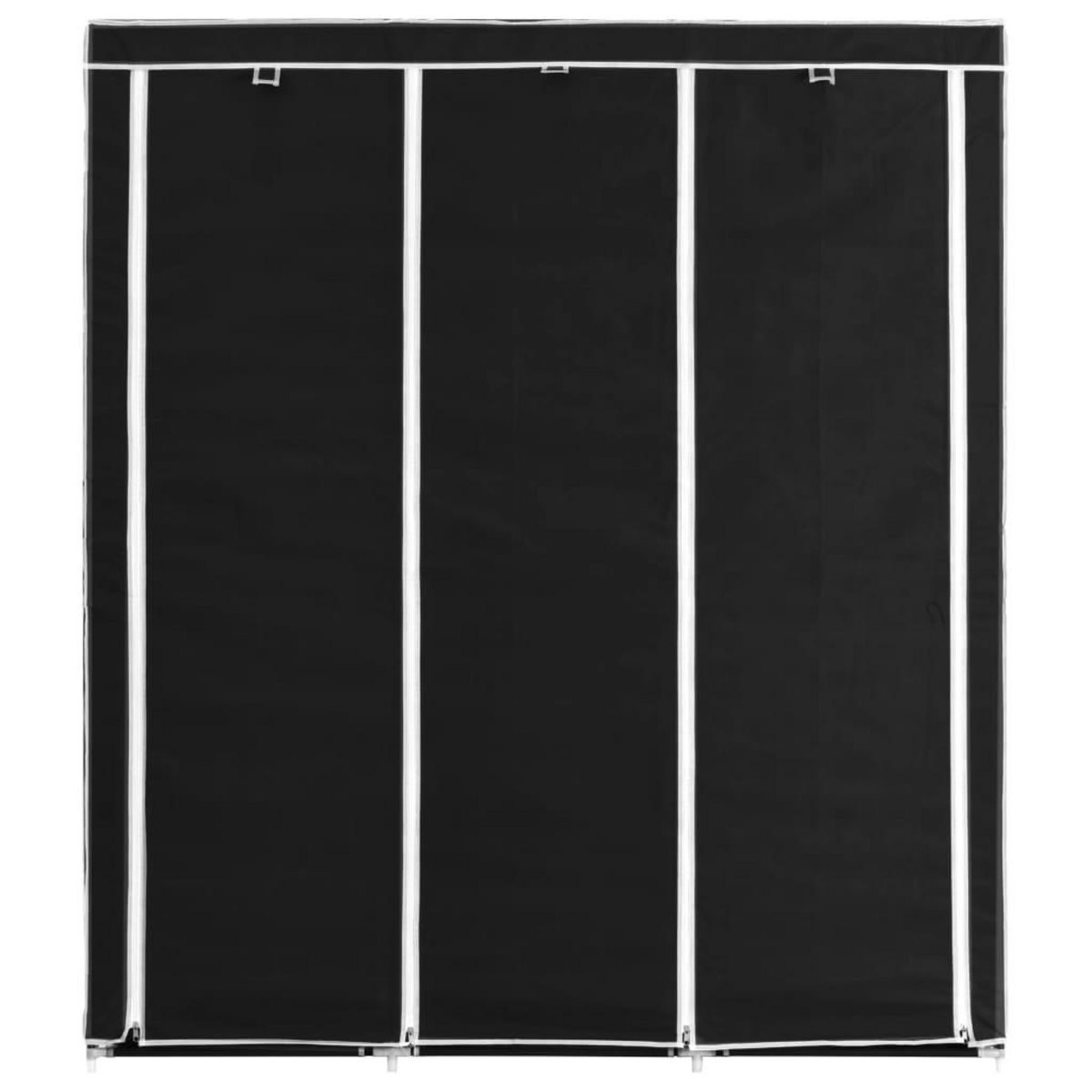 VIDAXL Armoire avec compartiments et barres Noir 150x45x175 cm Tissu