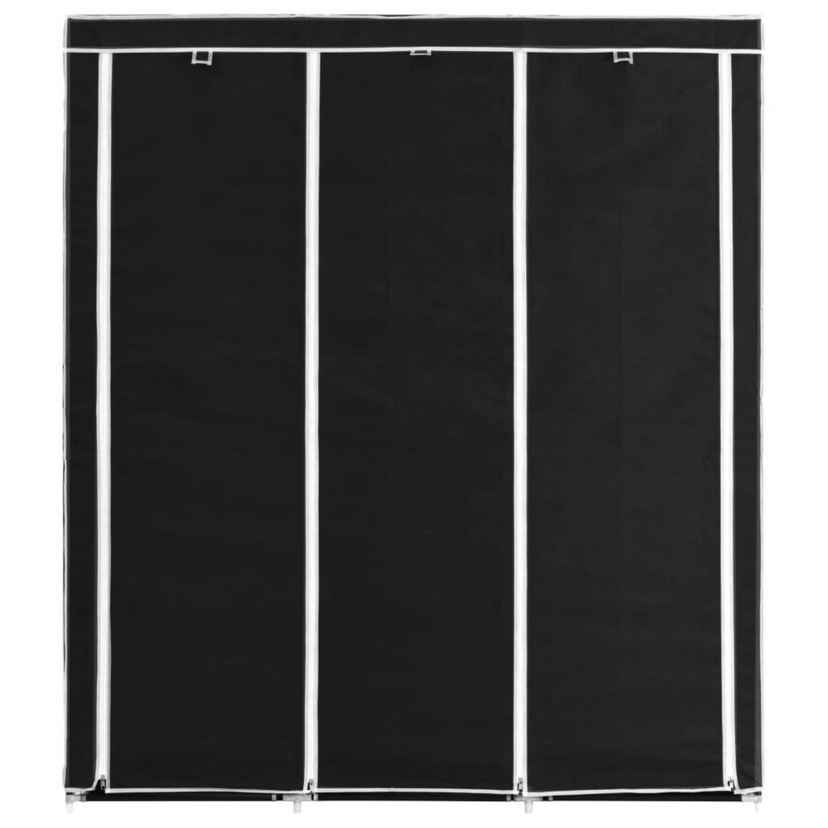 VIDAXL Armoire avec compartiments et barres Noir 150x45x175 cm Tissu