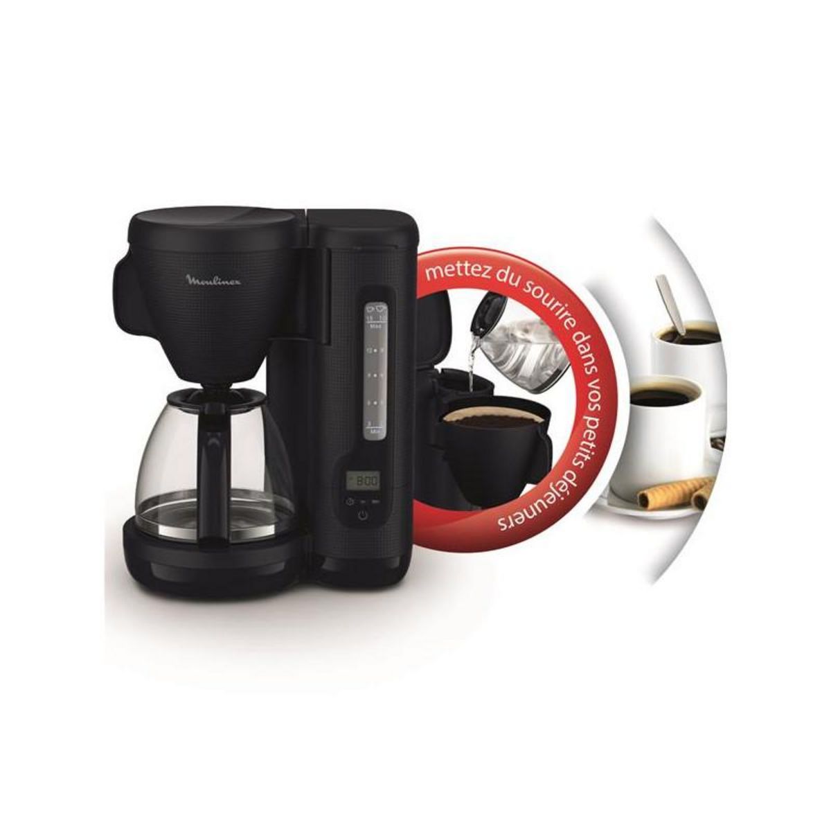 MOULINEX Cafetière filtre programmable 15 tasses 1000w bleu nuit - FG2M2810