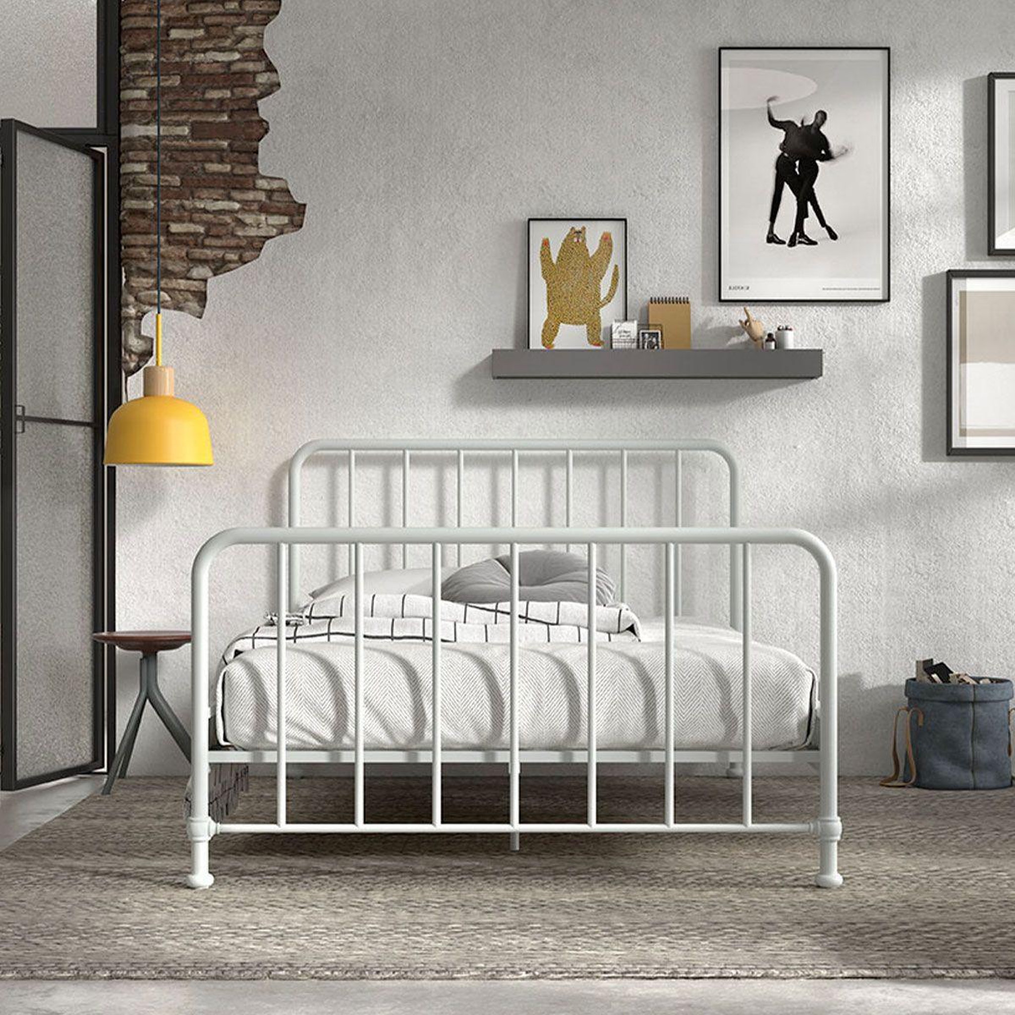 Voir la diapositive 4 : Paris Prix Lit enfant  bronxx  140x200cm blanc