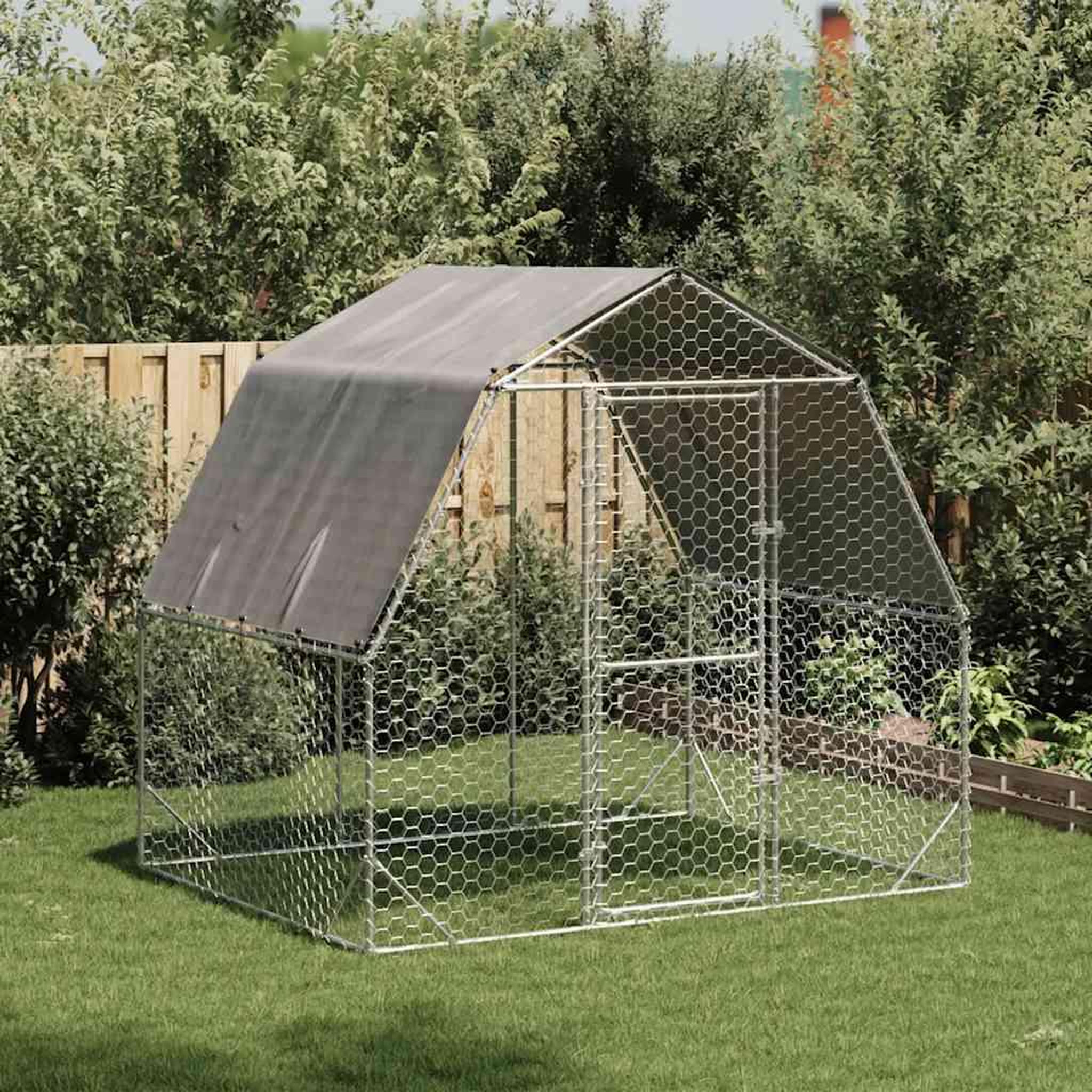 VIDAXL Poulailler avec toit 2,5x2x2,25 m acier galvanise