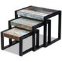 Voir la diapositive 4 : VIDAXL Tables gigognes 3 pcs Bois de recuperation massif