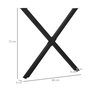 Voir la diapositive 3 : HOMCOM Lot de 2 pieds de table design industriel en croix - piètement antidérapant - dim. 80L x 4l x 72H cm - acier époxy noir