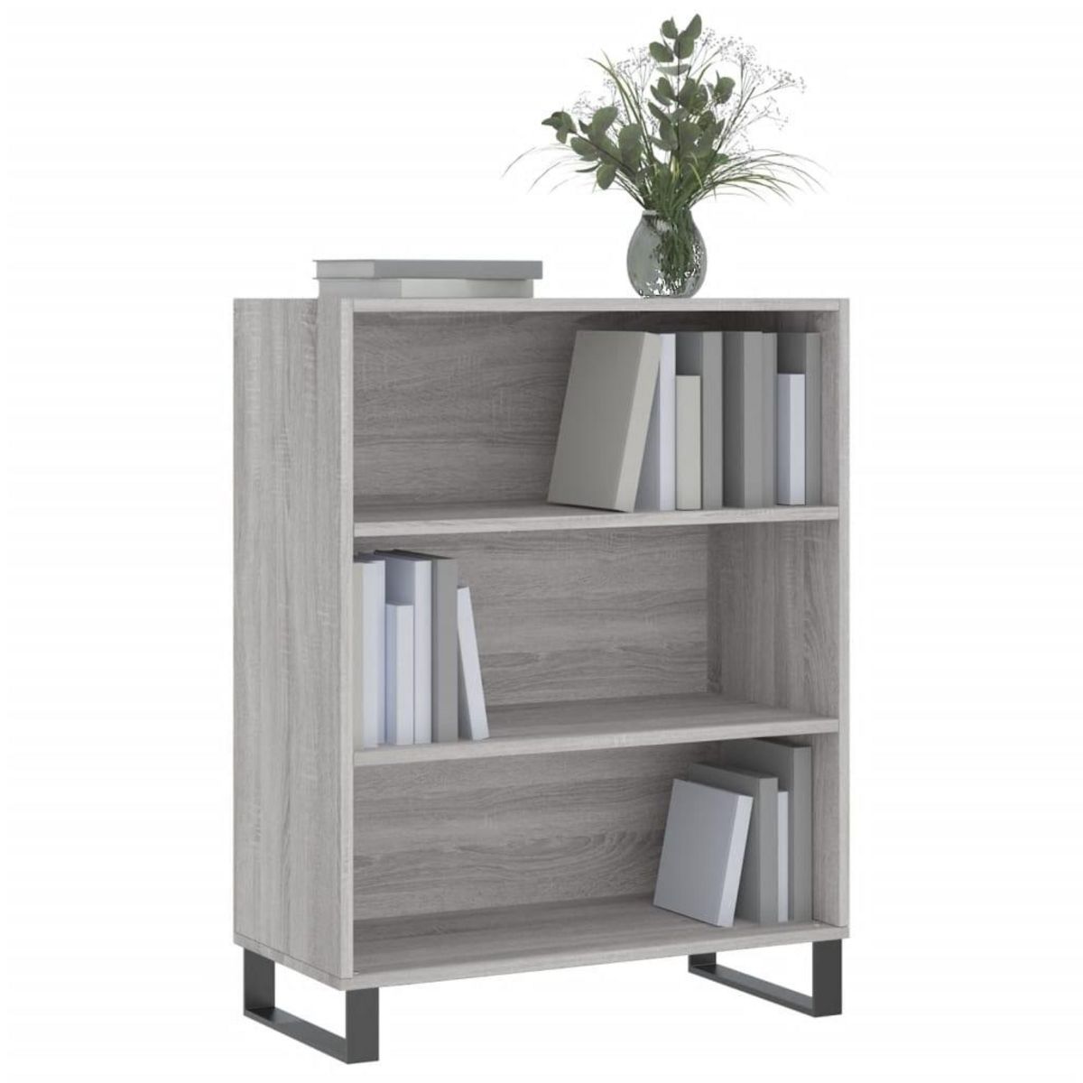 VIDAXL Armoire a etageres sonoma gris 69,5x32,5x90cm bois d'ingenierie