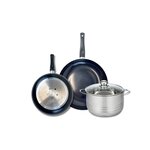 ELO Ensemble de 2 Poêles de cuisson 24 et 28 cm et 1 faitout 20 cm Elo Prima Brillant