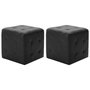 Voir la diapositive 1 : VIDAXL Poufs 2 pcs Noir 30 x 30 x 30 cm Similicuir