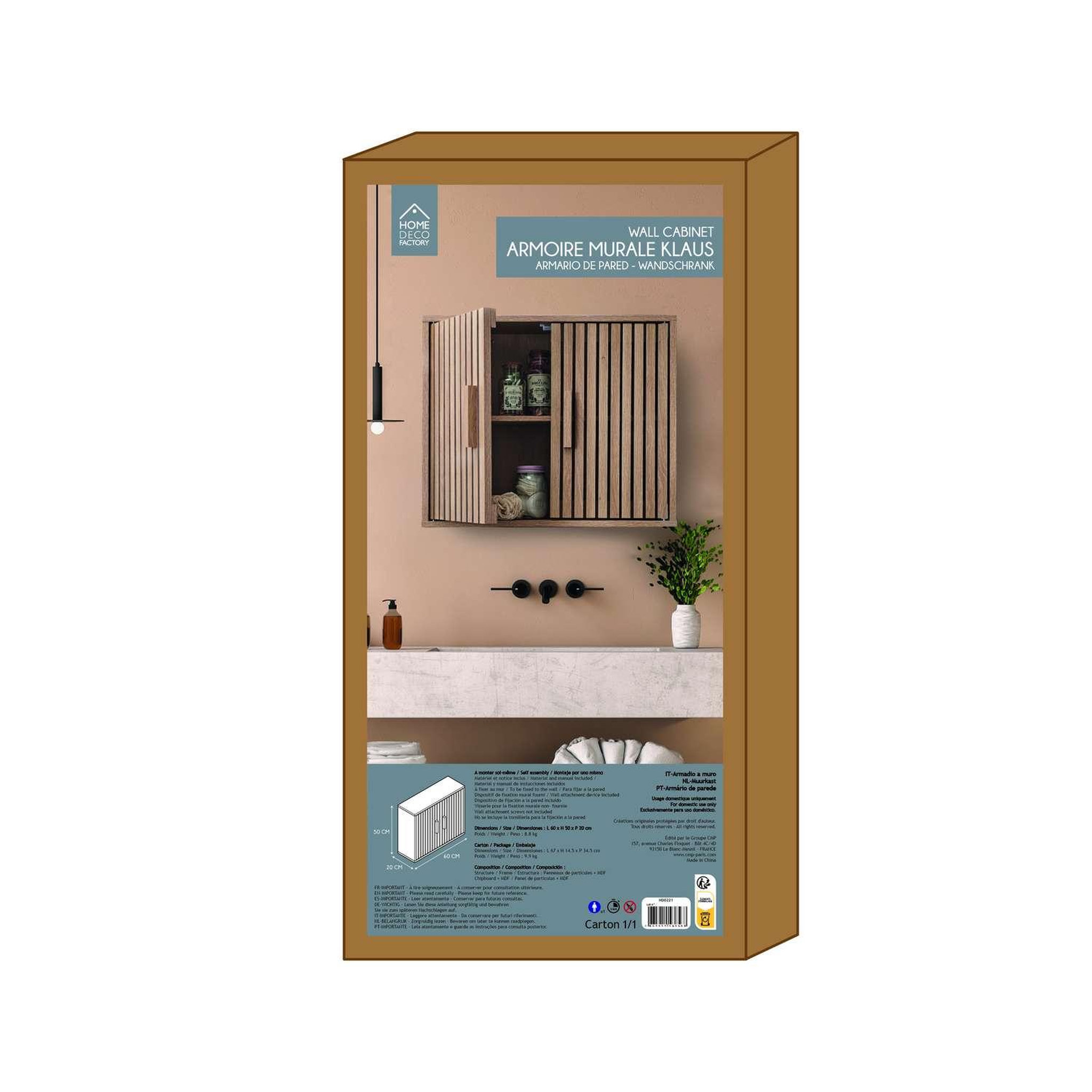 Voir la diapositive 6 : The Home Deco Factory Armoire murale 2 portes saulk en bois - marron