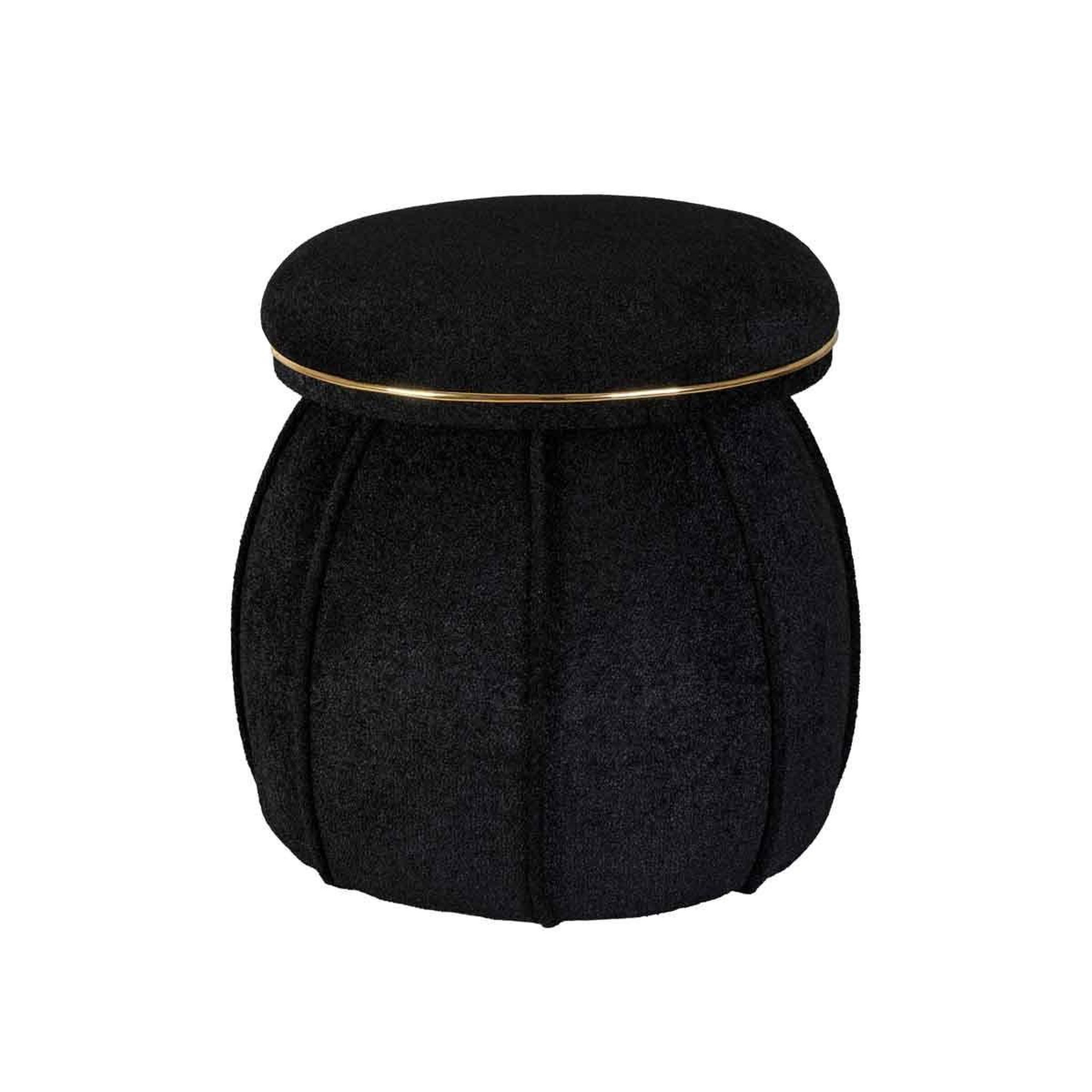 Voir la diapositive 2 : Paris Prix Tabouret rond déco  corin  55cm noir & or