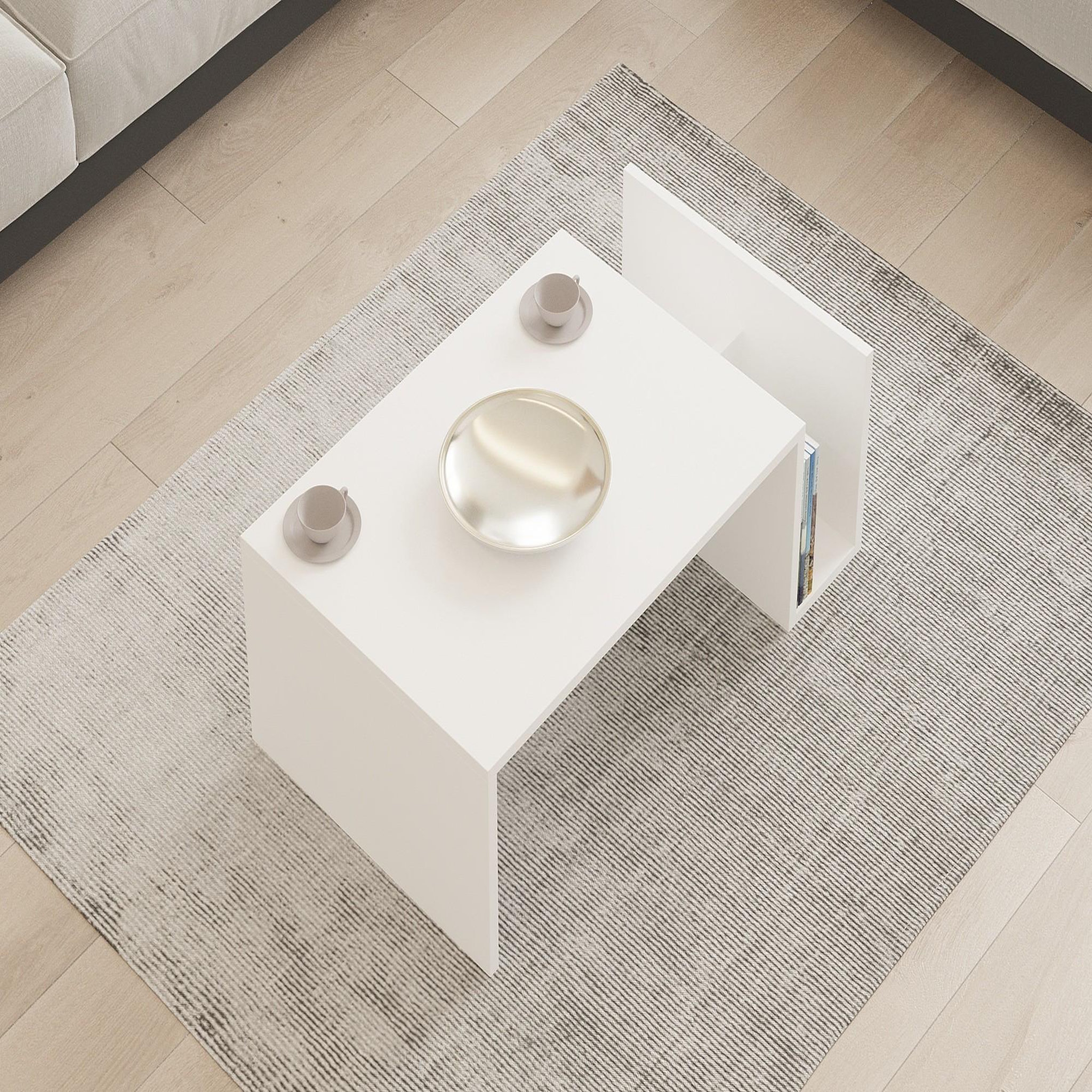 Voir la diapositive 4 : Habitat et Jardin Table basse en bois  memo  - 86 x 50 x 32 cm - blanc