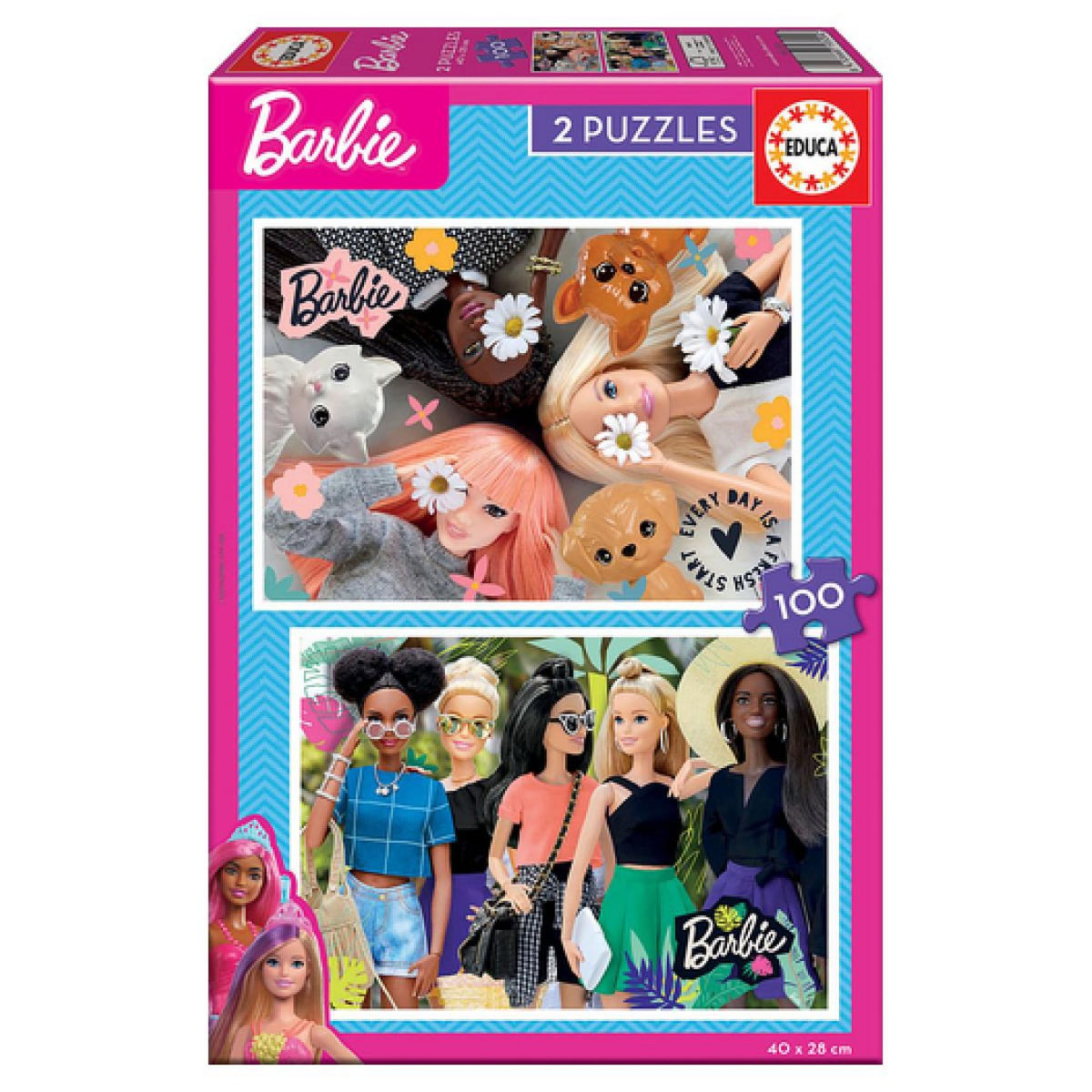 EDUCA 2 puzzles de 100 pieces Barbie